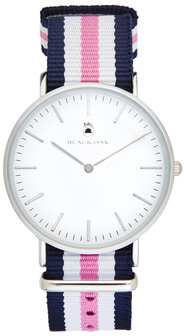 Black Oak Velutino blue white pink 40 mm horloge