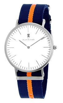 Black Oak Velutino blue orange 40 mm horloge