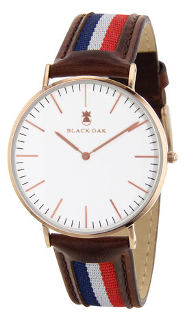 Black Oak Sailor brown blue white red 40 mm horloge