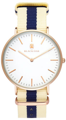 Black Oak Velutino yellow blue 40 mm horloge