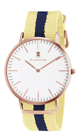 Black Oak Velutino yellow blue 40 mm horloge