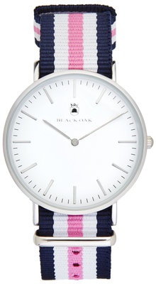 Black Oak Velutino blue white pink 40 mm horloge